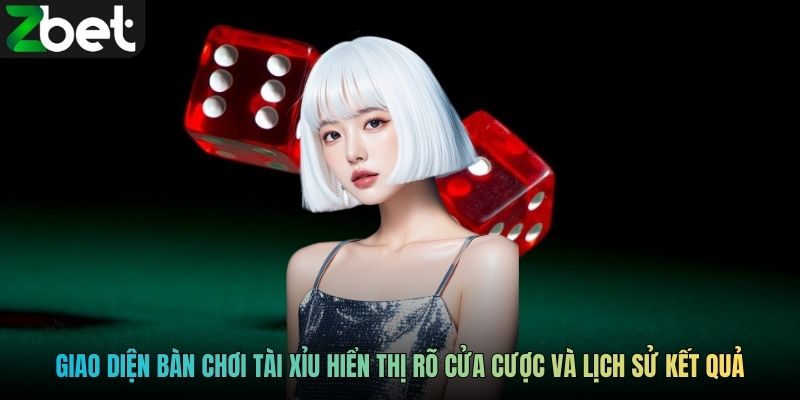 Giao diện bàn chơi tài xỉu hiển thị rõ cửa cược và lịch sử kết quả