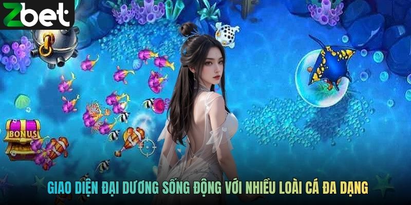 Giao diện đại dương sống động với nhiều loài cá đa dạng trong Bắn cá 365