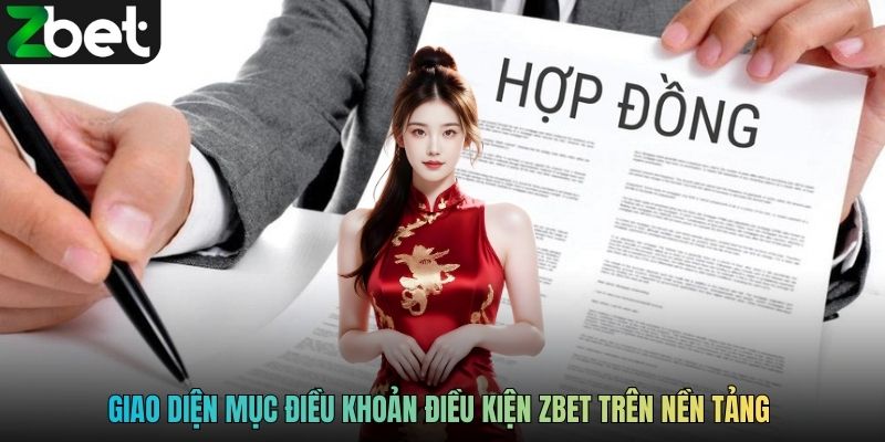 Giao diện mục điều khoản điều kiện ZBET trên nền tảng cá cược trực tuyến