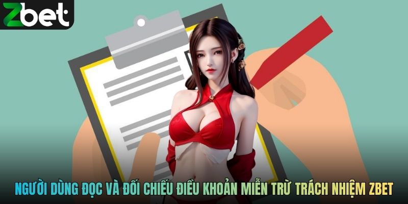 Người dùng đọc và đối chiếu điều khoản miễn trừ trách nhiệm ZBET